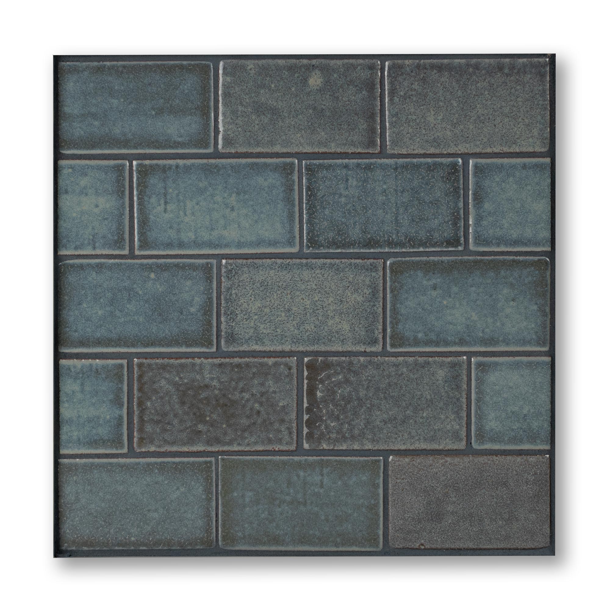 Pattern of blue tiles on a white background