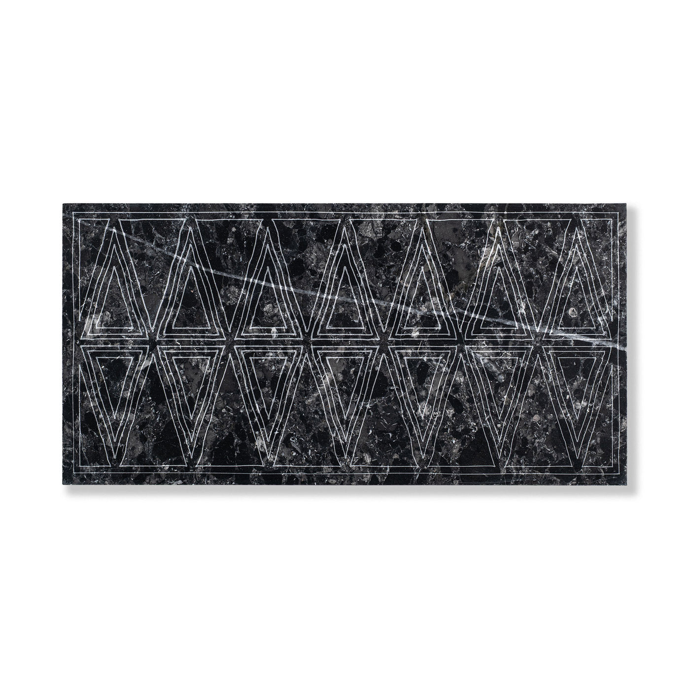 Horizon Line Stone Tile Shown in Lattice with Storm Marble