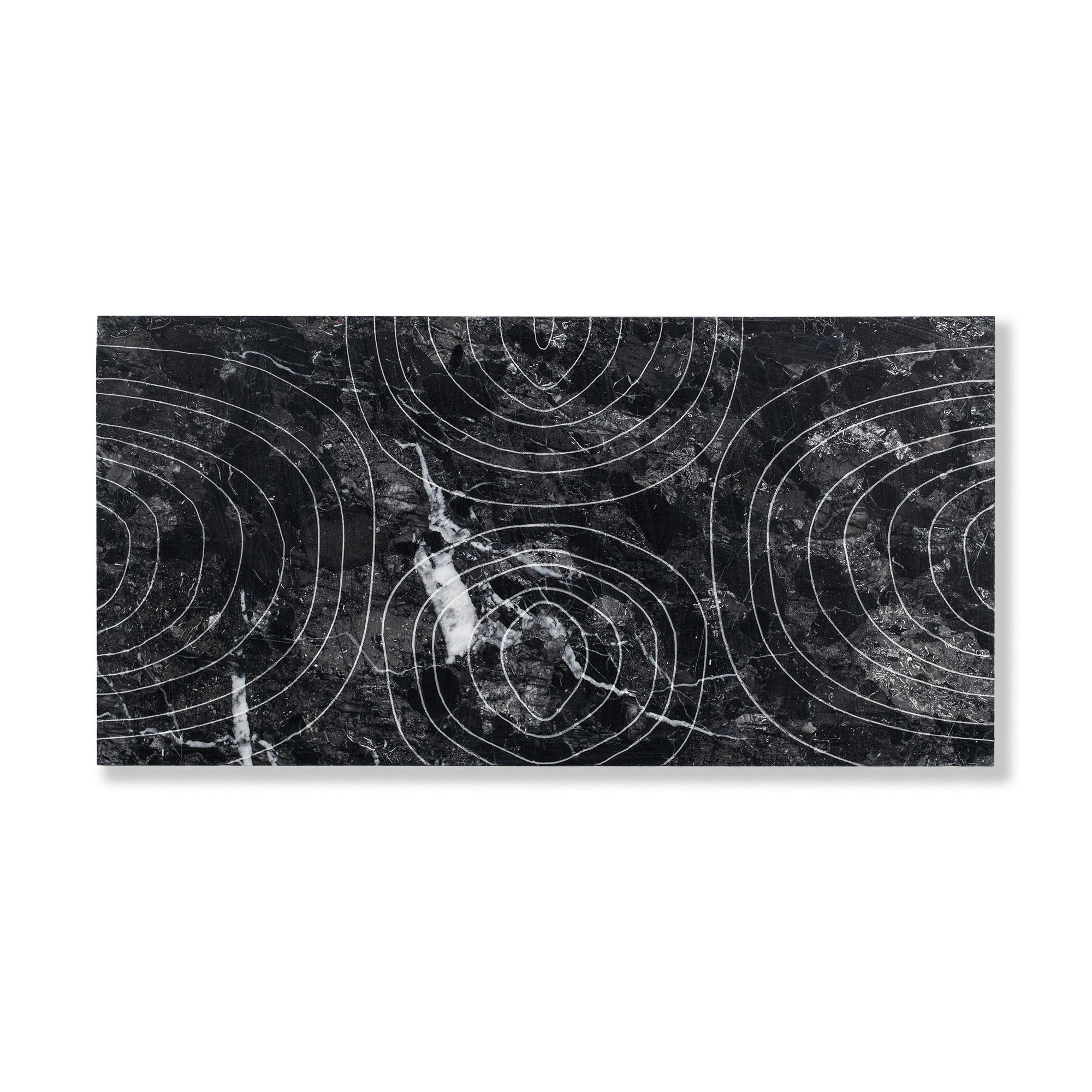 Horizon Line Stone Tile Shown in Resonance with Storm Marble