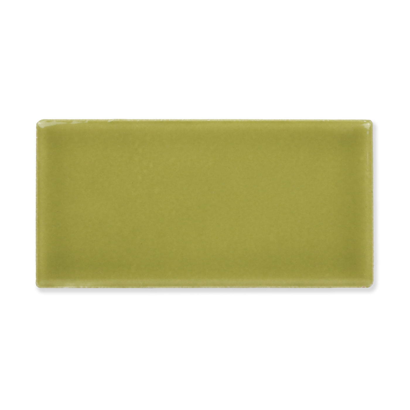 Hue Ceramic Tile Shown In Avocado with Glossy Finish