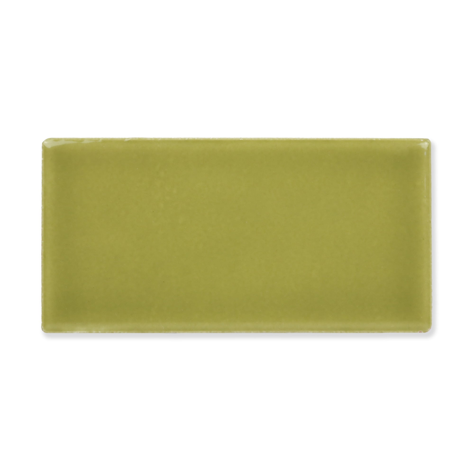 Hue Ceramic Tile Shown In Avocado with Glossy Finish