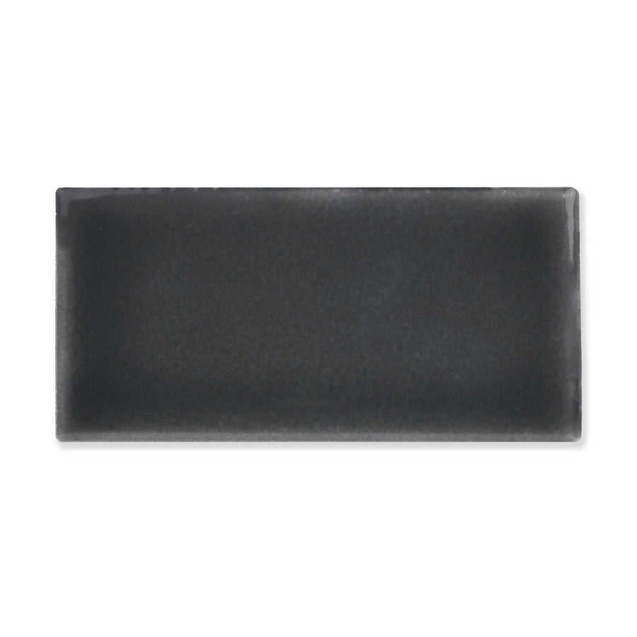 Hue Ceramic Tile Shown In Coal with Glossy Finish
