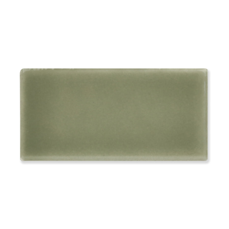 Hue Ceramic Tile Shown In Desert Sage with Glossy Finish