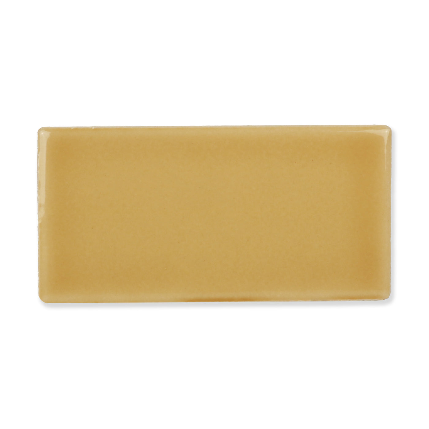 Hue Ceramic Tile Shown In Ochre with Glossy Finish