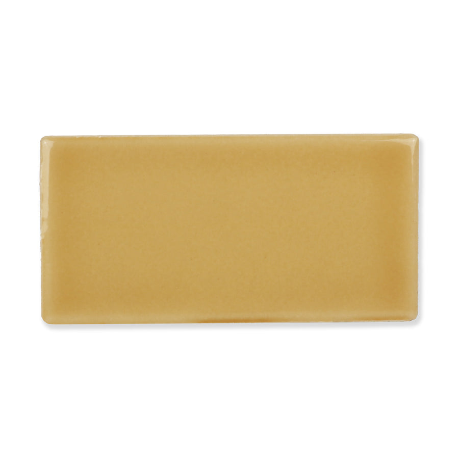 Hue Ceramic Tile Shown In Ochre with Glossy Finish