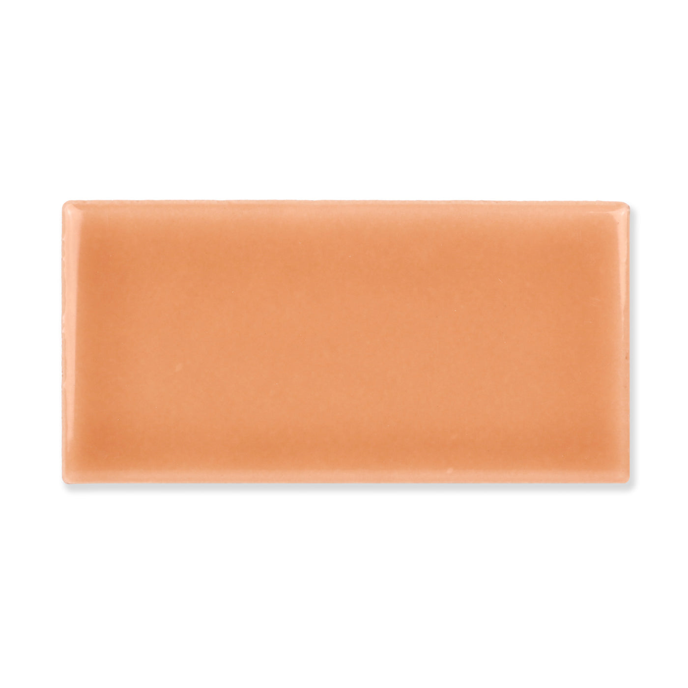 Hue Ceramic Tile Shown In Salmon with Glossy Finish