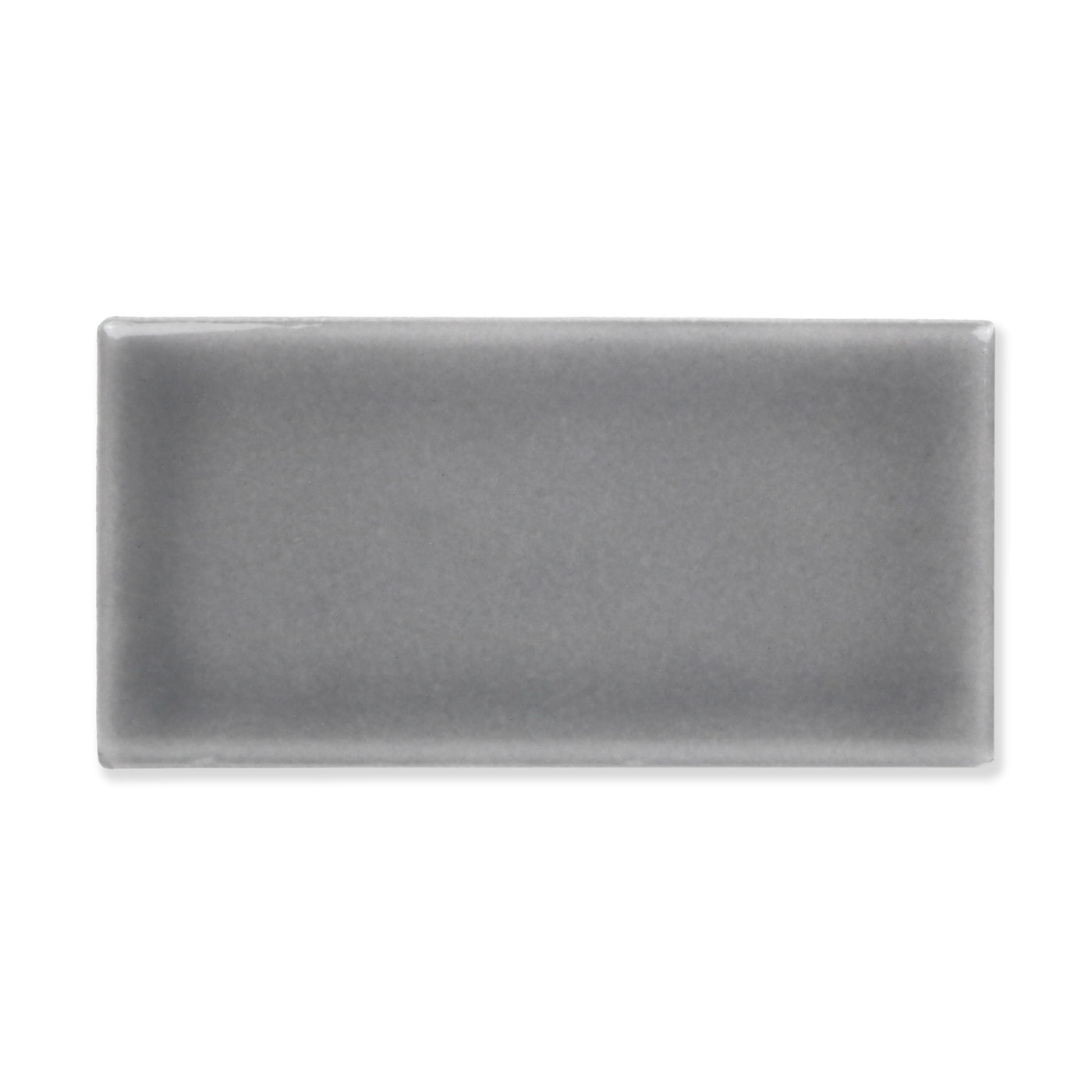 Hue Ceramic Tile Shown In Steel with Glossy Finish