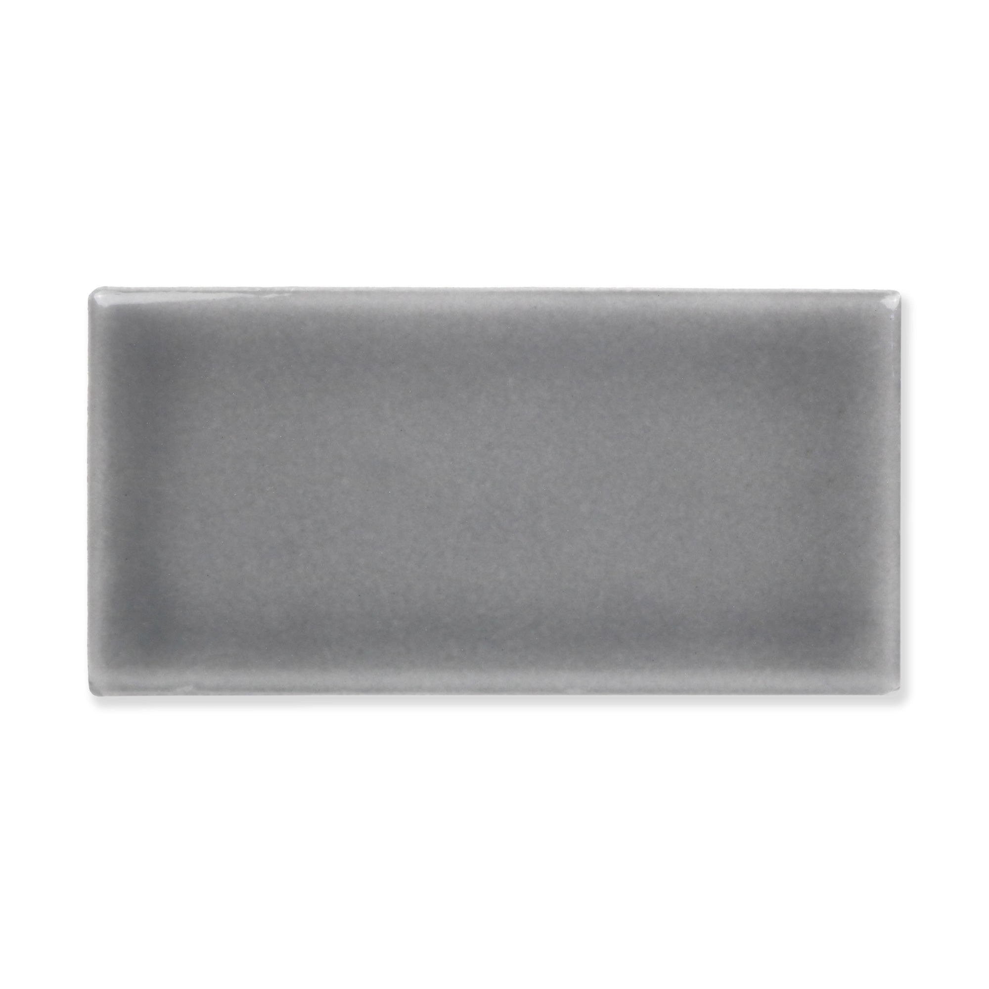 Hue Ceramic Tile Shown In Steel with Glossy Finish