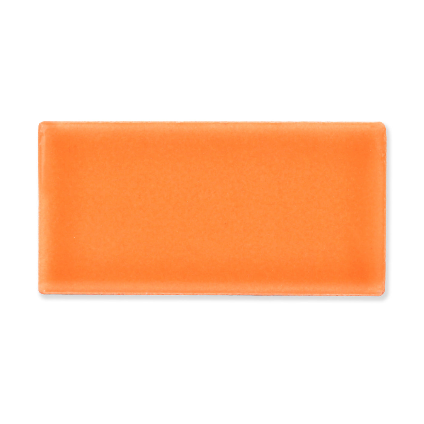 Hue Ceramic Tile Shown In Tangerine with Glossy Finish