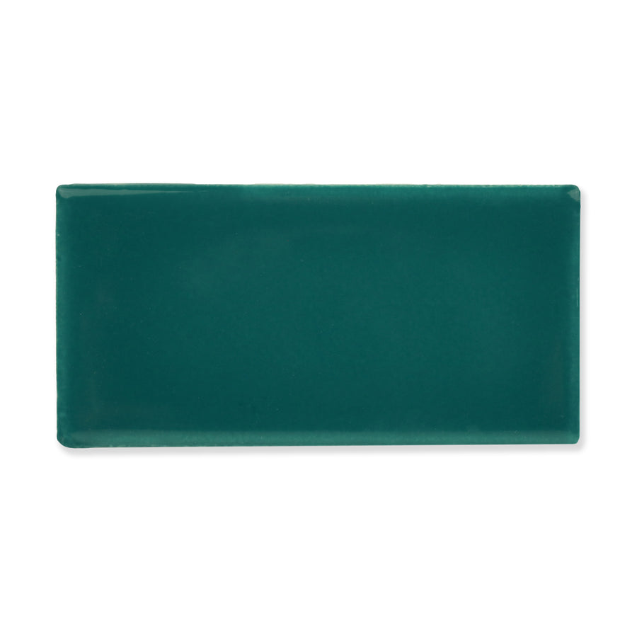 Hue Ceramic Tile Shown In Teal with Glossy Finish