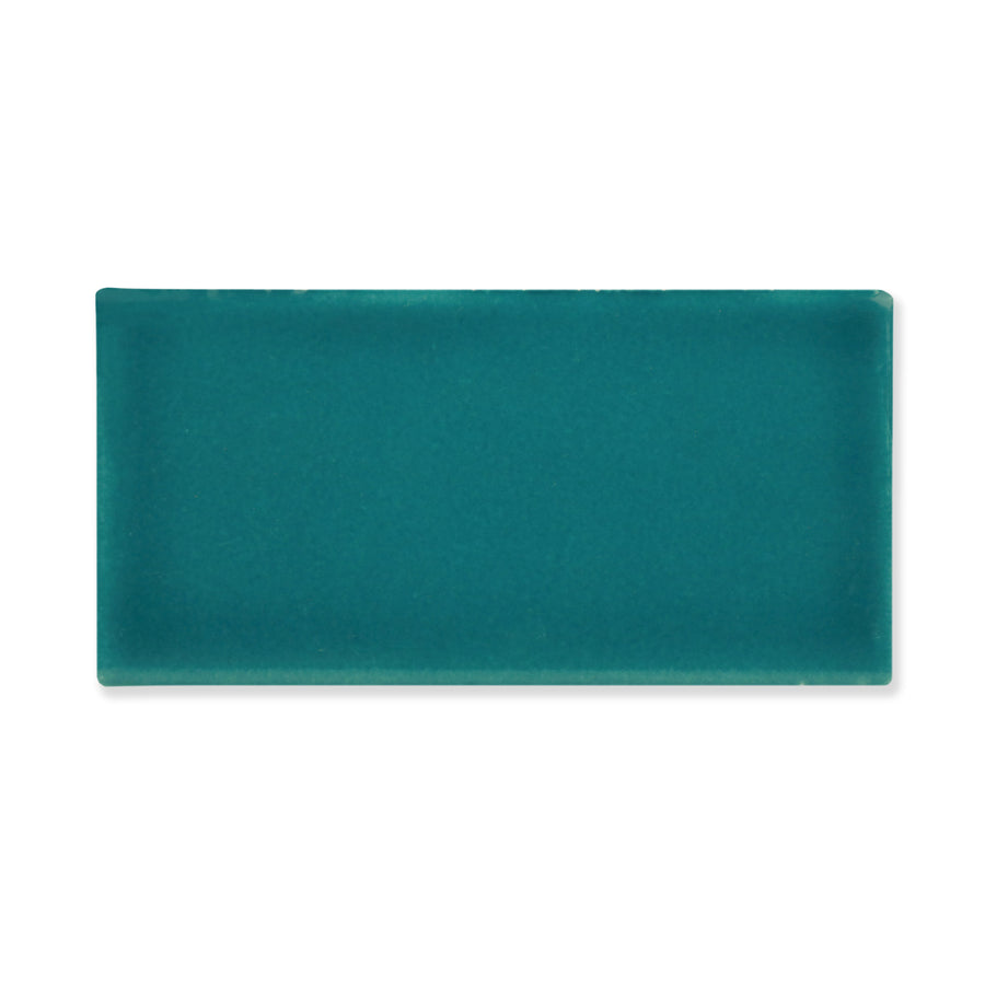 Hue Ceramic Tile Shown In Turquoise with Glossy Finish